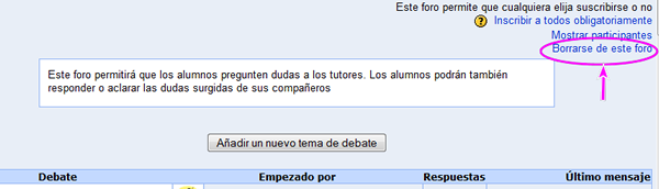 Baja en foro